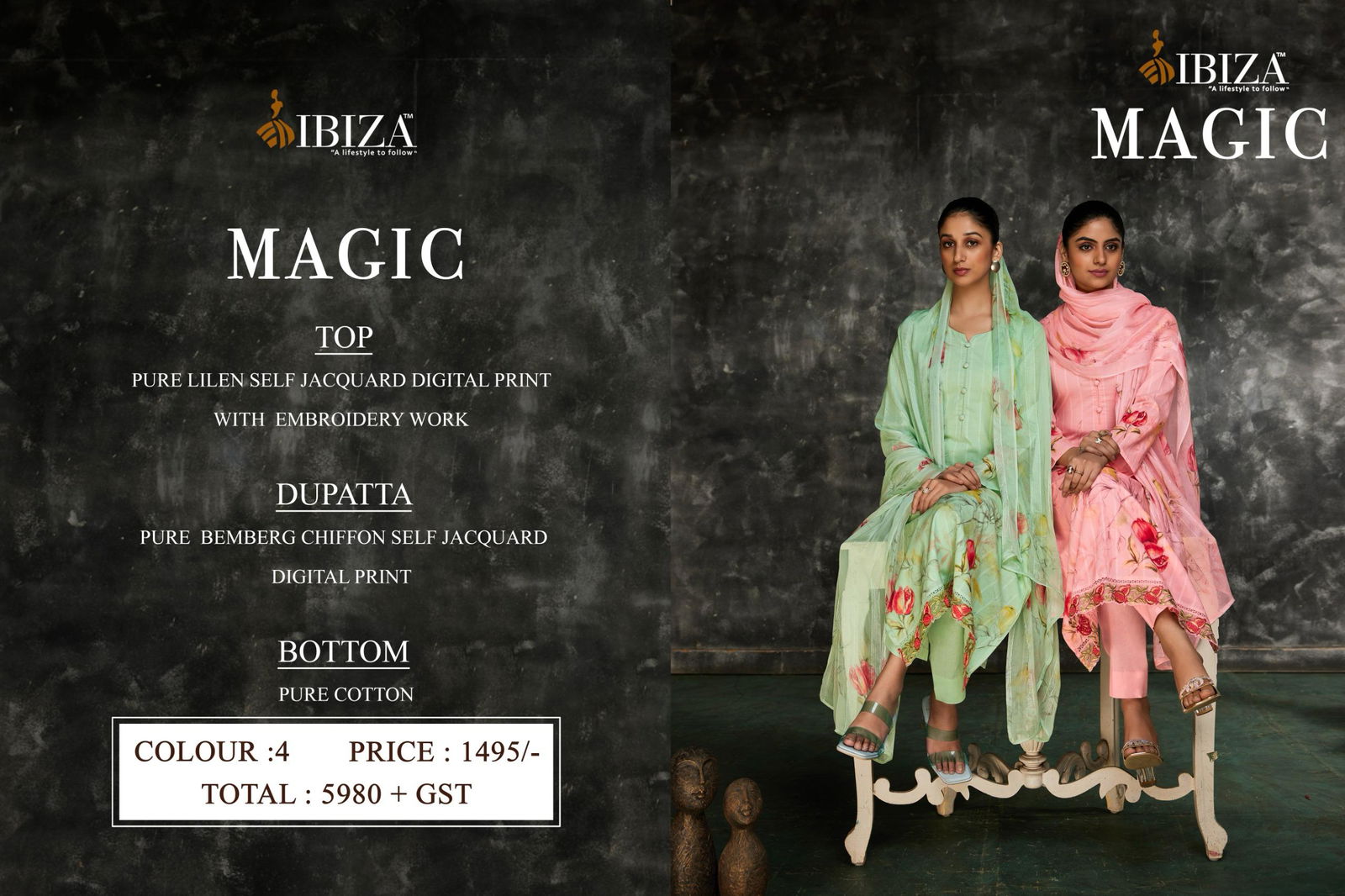 Magic By Ibiza Linen Printed Designer Surat Salwar Kameez Wholesale Market